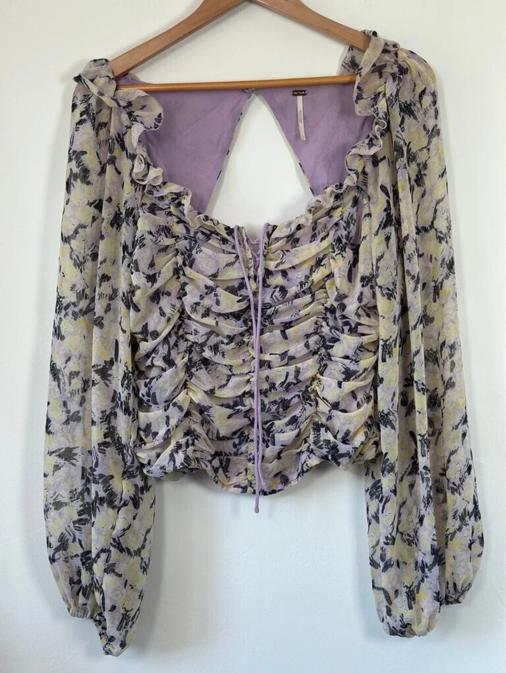 Free People Mabel Printed Blouse in Garden Combo Size L